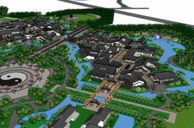 Sketchup景观模型|多层会所酒店景观,中式风格-BIM建筑网