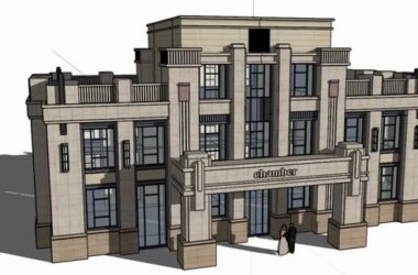 Sketchup住宅模型|多层住宅活动中心,古典风格-BIM建筑网