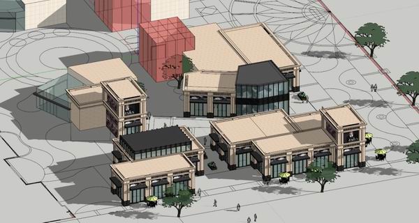 Sketchup商业模型|多层商业区,古典风格 Sketchup商业模型|多层商业区,古典风格
