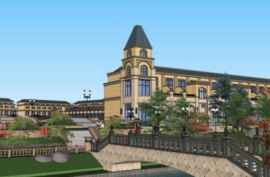 Sketchup商业模型|多层商业街,步行街,古典风格-BIM建筑网