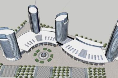 Sketchup综合体模型|多高层综合体，办公楼，酒店，会议中心，现代风格-BIM建筑网