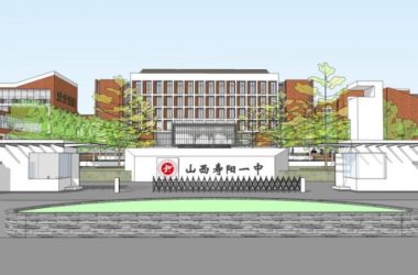 Sketchup学校模型|多层中学学校,山西寿阳一中,校园教育建筑,现代风格-BIM建筑网