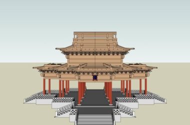 Sketchup古建筑模型|多层承光殿梁架构,中式风格 ,古建-BIM建筑网