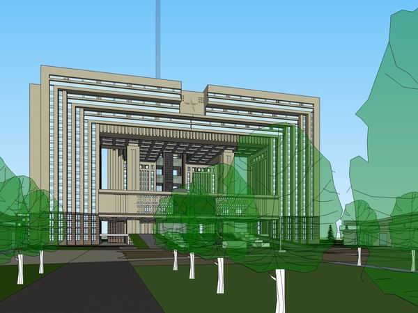Sketchup办公模型|高层办公楼,现代风格 Sketchup办公模型|高层办公楼,现代风格