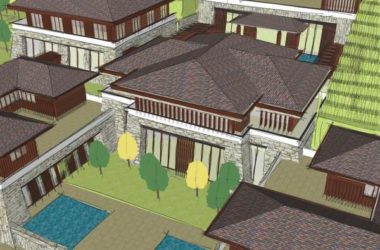 Sketchup酒店模型|多层唐风度假山庄,酒店,古典风格-BIM建筑网