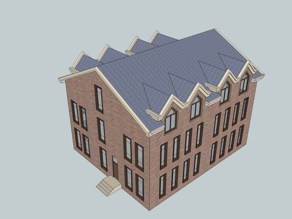 Sketchup商业模型|多层商业建筑,古典风格 Sketchup商业模型|多层商业建筑,古典风格