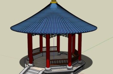 Sketchup小品模型|园亭,中式风格,小品-BIM建筑网