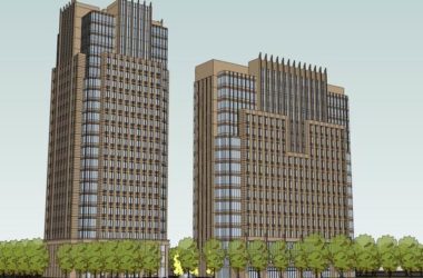 Sketchup办公模型|高层办公楼,写字楼,古典风格-BIM建筑网