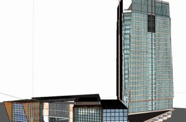 Sketchup办公模型|高层写字楼,办公楼,现代风格-BIM建筑网