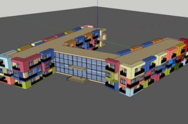 Sketchup学校模型|多层幼儿园学校,公建,校园教育建筑,现代风格-BIM建筑网
