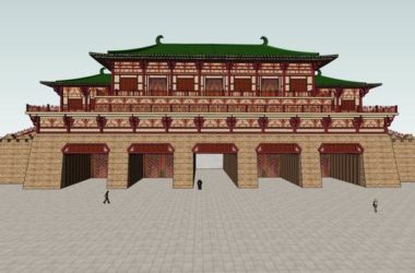 Sketchup古建筑模型|多层城门,丹凤门城门,中式风格,古建-BIM建筑网