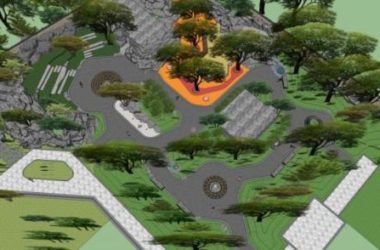 Sketchup景观模型|中式园林景观,中式风格-BIM建筑网