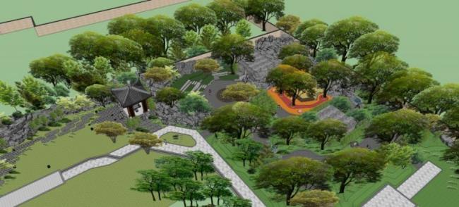 Sketchup景观模型|中式园林景观,中式风格 Sketchup景观模型|中式园林景观,中式风格