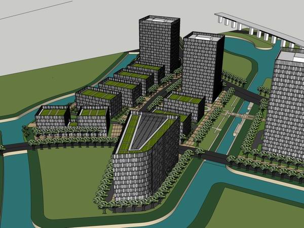 Sketchup办公模型|高层办公楼,现代风格 Sketchup办公模型|高层办公楼,现代风格