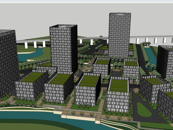 Sketchup办公模型|高层办公楼,现代风格 Sketchup办公模型|高层办公楼,现代风格