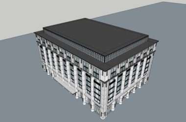 Sketchup办公模型|多层政府办公楼,古典风格-BIM建筑网