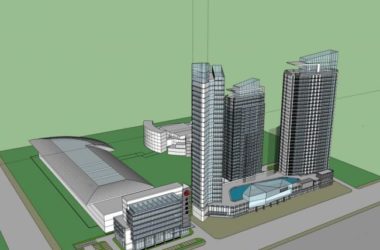 Sketchup办公模型|超高层办公楼,底层商业,现代风格-BIM建筑网