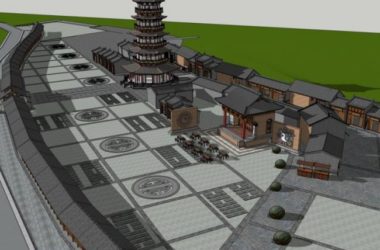 Sketchup古建筑模型|古建筑,中式风格,多层古塔-BIM建筑网