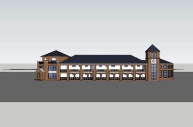 Sketchup学校模型|多层幼儿园学校,校园教育建筑,古典风格-BIM建筑网