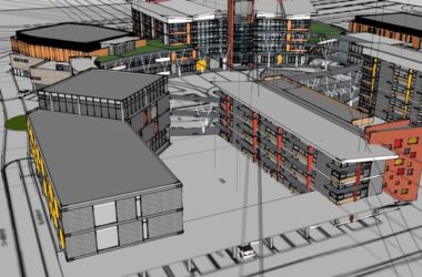 Sketchup学校模型|多层小学学校,校园教育建筑,现代风格-BIM建筑网