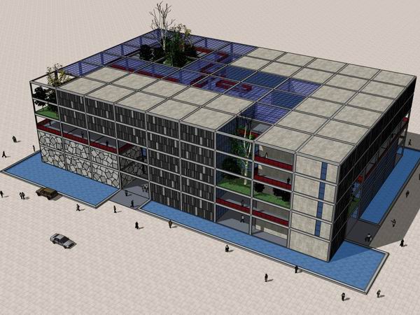 Sketchup办公模型|多层办公楼,现代风格 Sketchup办公模型|多层办公楼,现代风格