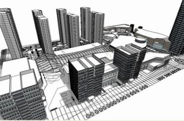Sketchup综合体模型|多高层商业综合体办公楼,住宅,现代风格-BIM建筑网