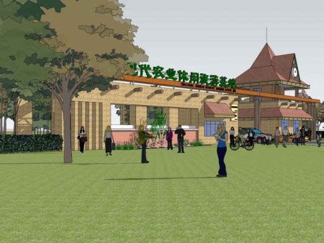 Sketchup景观模型|旅游景区景观,古典风格 Sketchup景观模型|旅游景区景观,古典风格