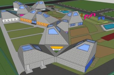 Sketchup学校模型|多层幼儿园学校,校园教育建筑,现代风格-BIM建筑网