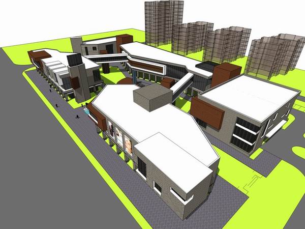 Sketchup商业模型|多层商业建筑,现代风格 Sketchup商业模型|多层商业建筑,现代风格