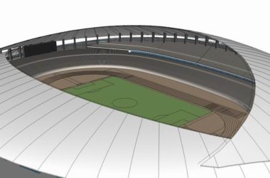 Sketchup体育馆模型|足球场,天津西青区体育中心,公建,现代风格-BIM建筑网