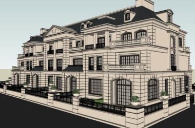 Sketchup住宅模型|多层会所,住宅,古典风格-BIM建筑网