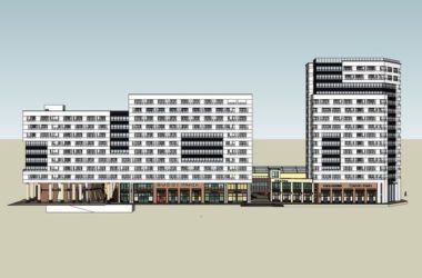 Sketchup综合体模型|多高层综合体,办公楼,商业,住宅,现代风格-BIM建筑网