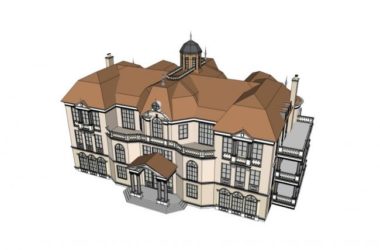 Sketchup住宅模型|多层住宅会所,古典风格-BIM建筑网