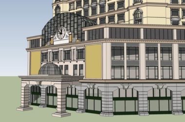 Sketchup酒店模型|高层酒店,古典风格-BIM建筑网