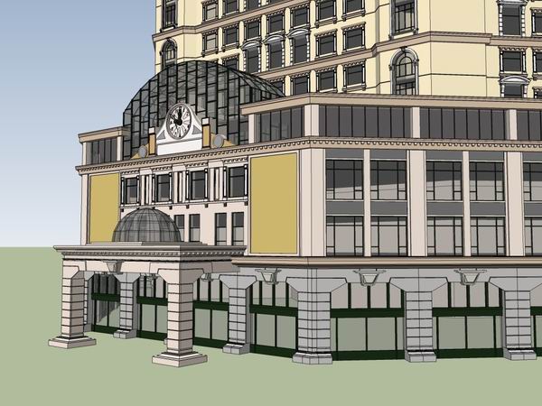 Sketchup酒店模型|高层酒店,古典风格 Sketchup酒店模型|高层酒店,古典风格