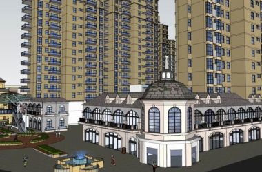 Sketchup住宅模型|高层住宅,底层商业,西班牙古典风格-BIM建筑网