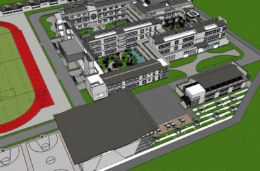 Sketchup学校模型|多层中学学校,校园教育建筑,中式风格-BIM建筑网