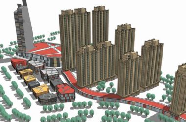 Sketchup综合体模型|多高层综合体,办公楼,住宅,商业,现代风格-BIM建筑网