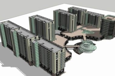 Sketchup综合体模型|多高层综合体,办公楼,住宅,商业,现代风格-BIM建筑网