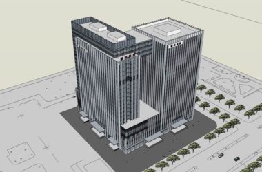 Sketchup办公模型|高层办公楼,现代风格-BIM建筑网