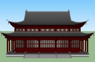 Sketchup古建筑模型|多层大雄宝殿,中式风格,古建-BIM建筑网