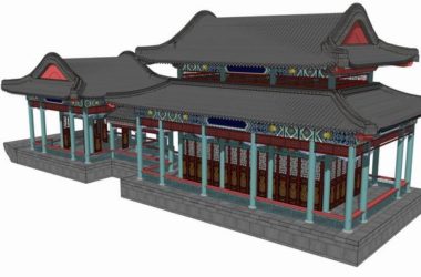 Sketchup古建筑模型|多层画舫,中式风格,古建-BIM建筑网