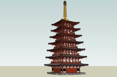Sketchup古建筑模型|多层古塔,中式风格,古建-BIM建筑网