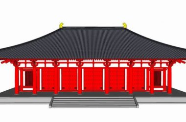 Sketchup古建筑模型|多层寺庙,中式风格,古寺古庙,古建-BIM建筑网