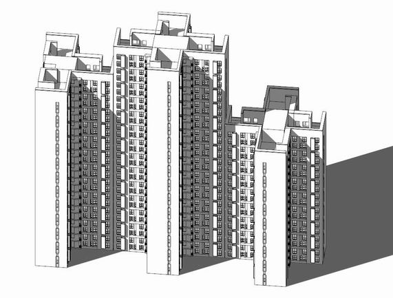 Sketchup住宅模型|高层住宅,现代风格 Sketchup住宅模型|高层住宅,现代风格