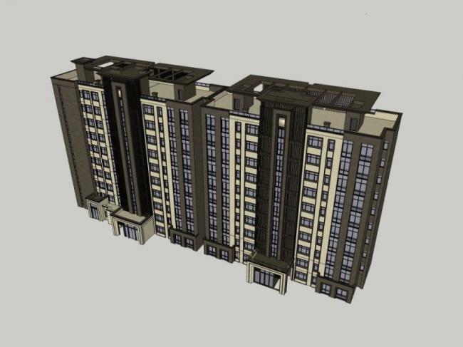 Sketchup住宅模型|高层住宅,现代风格 Sketchup住宅模型|高层住宅,现代风格