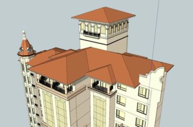 Sketchup住宅模型|超高层住宅,西班牙古典风格-BIM建筑网