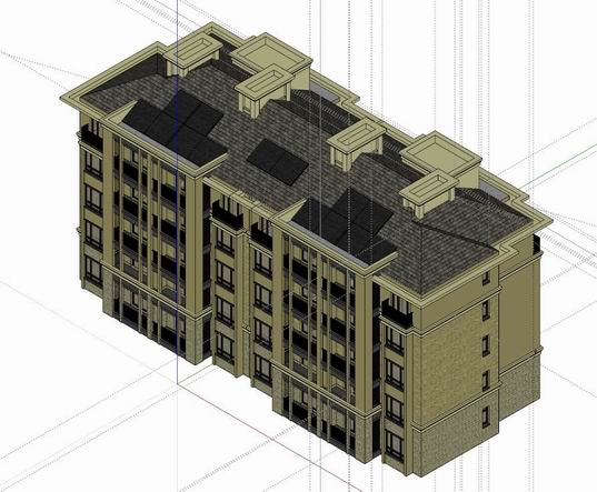 Sketchup住宅模型|多层住宅,古典风格 Sketchup住宅模型|多层住宅,古典风格