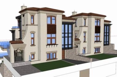 Sketchup住宅模型|多层住宅,坡地花园洋房,古典风格-BIM建筑网
