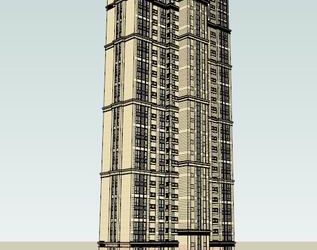 Sketchup住宅模型|超高层住宅,古典风格-BIM建筑网
